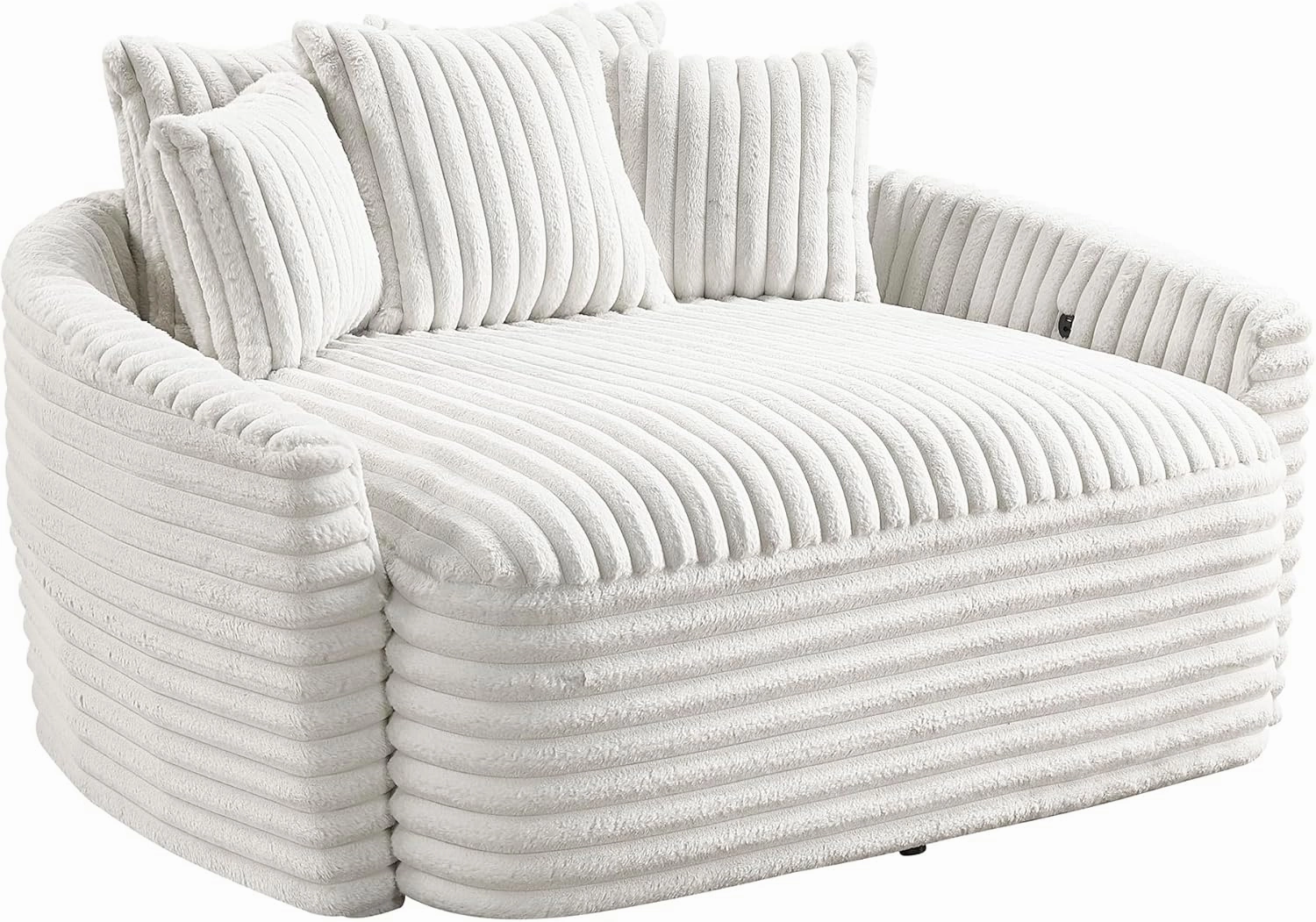 Lexicon 65.5 Inch Chaise Lounge Indoor, Oversized Chaise Lounge Chair, Corduroy Upholstered Sofa with USB Port & 5 Pillows, Single Sleeper Sofa Chair for Living Room/Bedroom, Beige