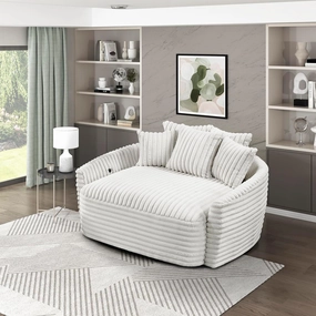 Lexicon 65.5 Inch Chaise Lounge Indoor, Oversized Chaise Lounge Chair, Corduroy Upholstered Sofa with USB Port & 5 Pillows, Single Sleeper Sofa Chair for Living Room/Bedroom, Beige