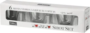 Libbey 1.5-Ounce Clear Shot Glass Set, 6-Piece