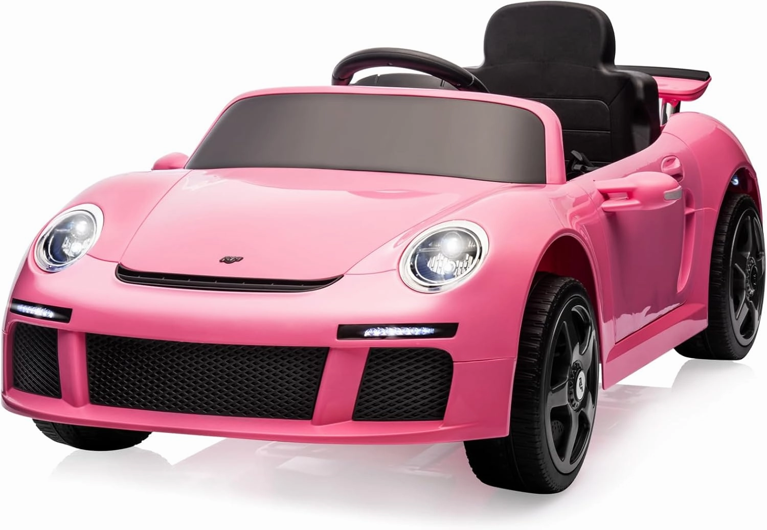 Licensed RUF CTR3 12V Kids Electric Car with Parent Remote Control, 2 Motors, 3 Speeds, LED Lights, MP3 Player | Battery Powered Ride-On Toy for Kids to Drive - Pink