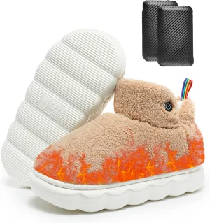 Lilia Heated House Shoes for Women Electric Heated House Shoes Rechargeable, Heating Shoes Battery Powered Foot Warmer for Indoor with 5V Battery Electric Heating Slippers