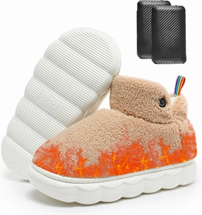 Lilia Heated Slippers for Women Electric Heated House Shoes Rechargeable, Heating Shoes Battery Powered Foot Warmer for Indoor with 5V Battery Electric Heating Slippers