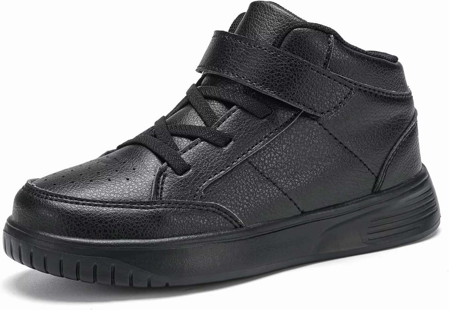 Little Kids Full Black Sneakers Boys Walking Jogging School Sports Girls High Top Lightweight Breathable Running Shoes Size 3.5
