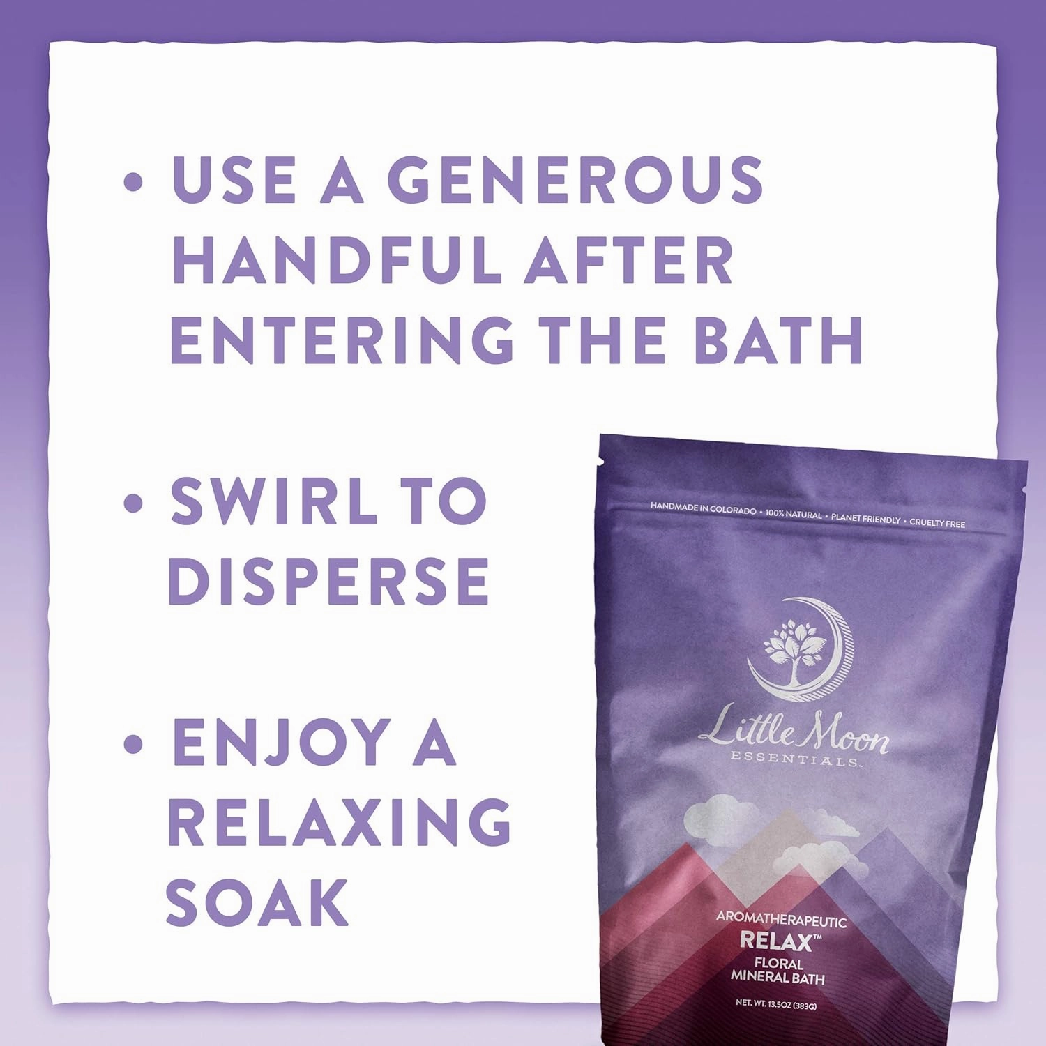 Little Moon Essentials Floral Mineral Bath Salt, Relax, 13.5 oz.