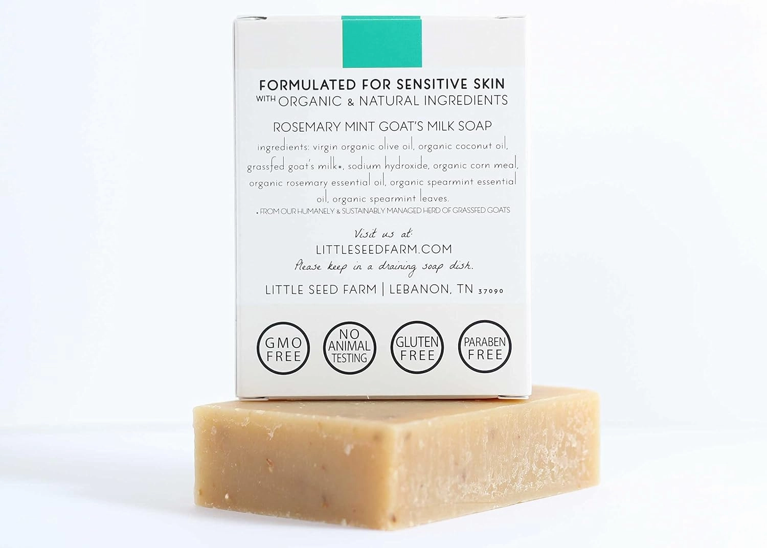 Little Seed Farm Organic Goat’s Milk Soap – 3 Pack of Rosemary Mint Exfoliating Body Bars – Natural, Handmade, Cruelty Free – Energizing and Toning Scrub – Suitable for Sensitive Skin, Net Wt. 4.75oz