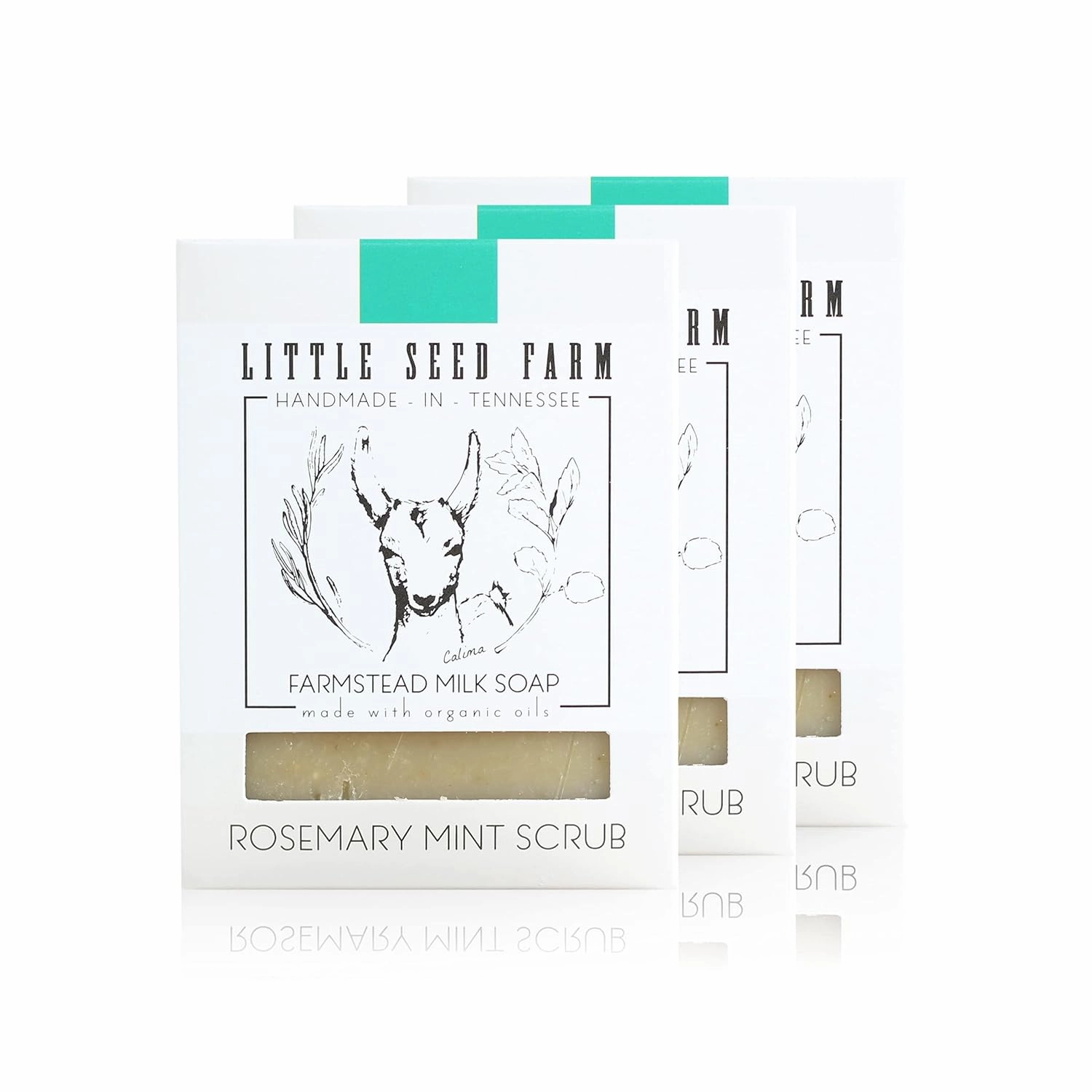 Little Seed Farm Organic Goat’s Milk Soap – 3 Pack of Rosemary Mint Exfoliating Body Bars – Natural, Handmade, Cruelty Free – Energizing and Toning Scrub – Suitable for Sensitive Skin, Net Wt. 4.75oz