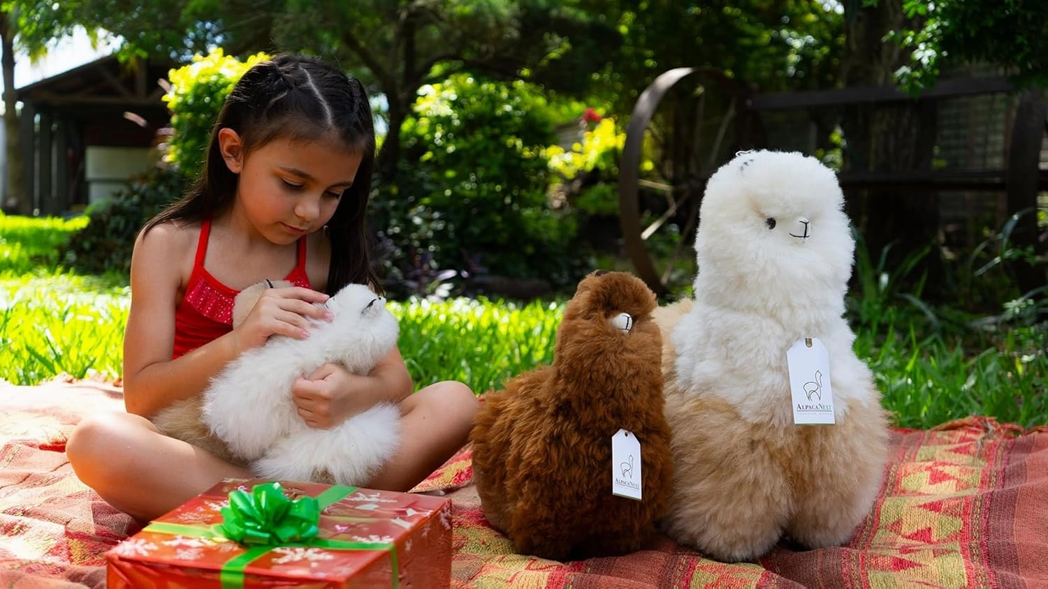 Llama Stuffed Animal – 12 inch. Cute, Soft and Cuddly Alpaca Plush Toy Handcrafted on Real Alpaka Natural Fur (12 inches, Beige)
