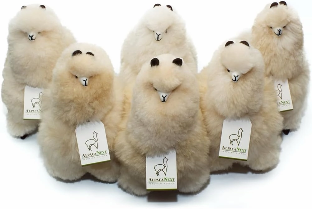Llama Stuffed Animal – 12 inch. Cute, Soft and Cuddly Alpaca Plush Toy Handcrafted on Real Alpaka Natural Fur (12 inches, Beige)