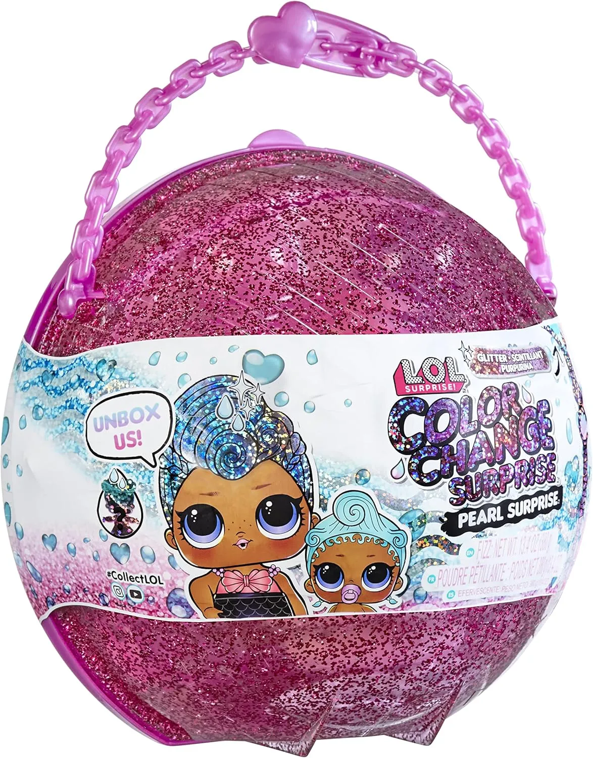 L.O.L. Surprise! Glitter Color Change Pearl (Purple) with 6 Surprises- Exclusive Collectible Doll & Lil Sister in Interactive Playset, Holiday Toy, Great Gift for Kids Ages 4 5 6  Years Old