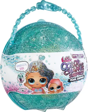 L.O.L. Surprise! Glitter Color Change Pearl Surprise (Turquoise) with 6 Surprises- Exclusive Collectible Doll & Lil Sister, Interactive Playset, Holiday Toy, Great Gift for Kids Ages 4 5 6  Years Old
