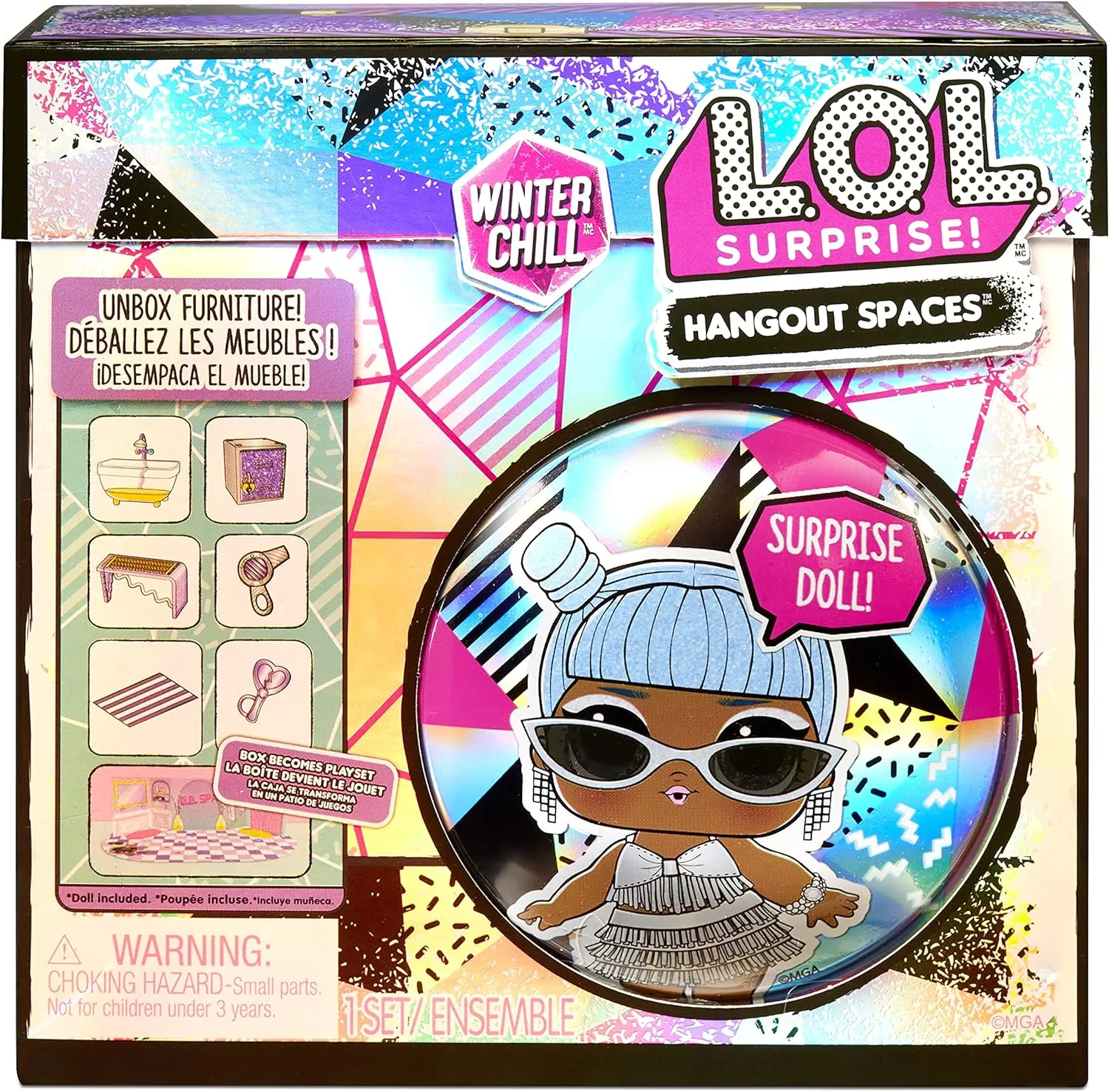 LOL Surprise Winter Chill Furniture Playset - 10  Surprises and Accessories, Collectible Toy for Kids Ages 4-7 