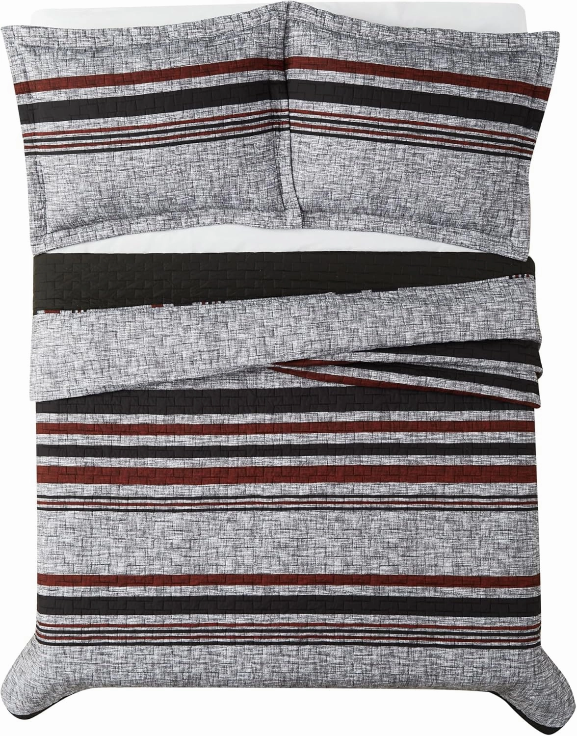London Fog Warren Stripe Full/Queen 3-Piece Quilt Set