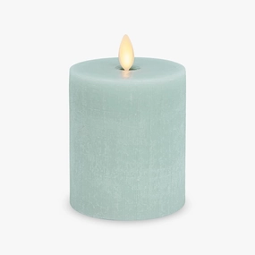 Luminara- Flameless LED Battery Operated Flickering Pillar Candles- Fresh Mint- Pack of 1-3x4.5- Realistic Moving Flame Real Wax Indoor/Outdoor Decor