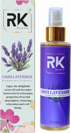 Lush Lavender Room & Linen Spray - Odor Eliminator & Aromatherapy Mist | Relaxing Essential Oils for Sleep & Stress Relief | Ideal for Home & Bedroom | Pet & Child Safe | 150ml | 5.00 fl oz
