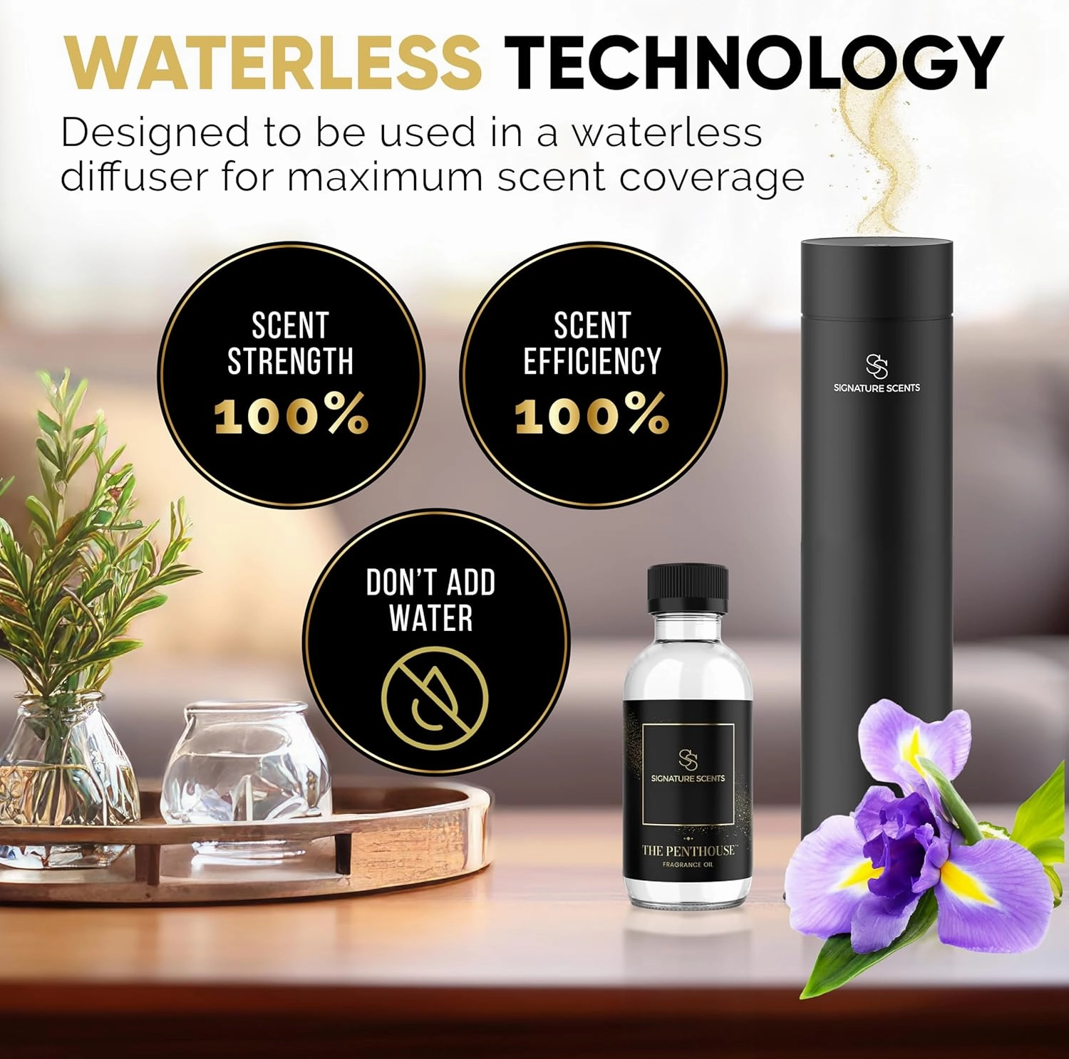 Luxury Hotel Diffuser Oil for Hotels and Homes - Aromatherapy Oils for use with an Essential Oil Diffuser at Home - Fragrance-Scent Diffuser Oil Blend (The Penthouse) 4.05fl oz (120ml)