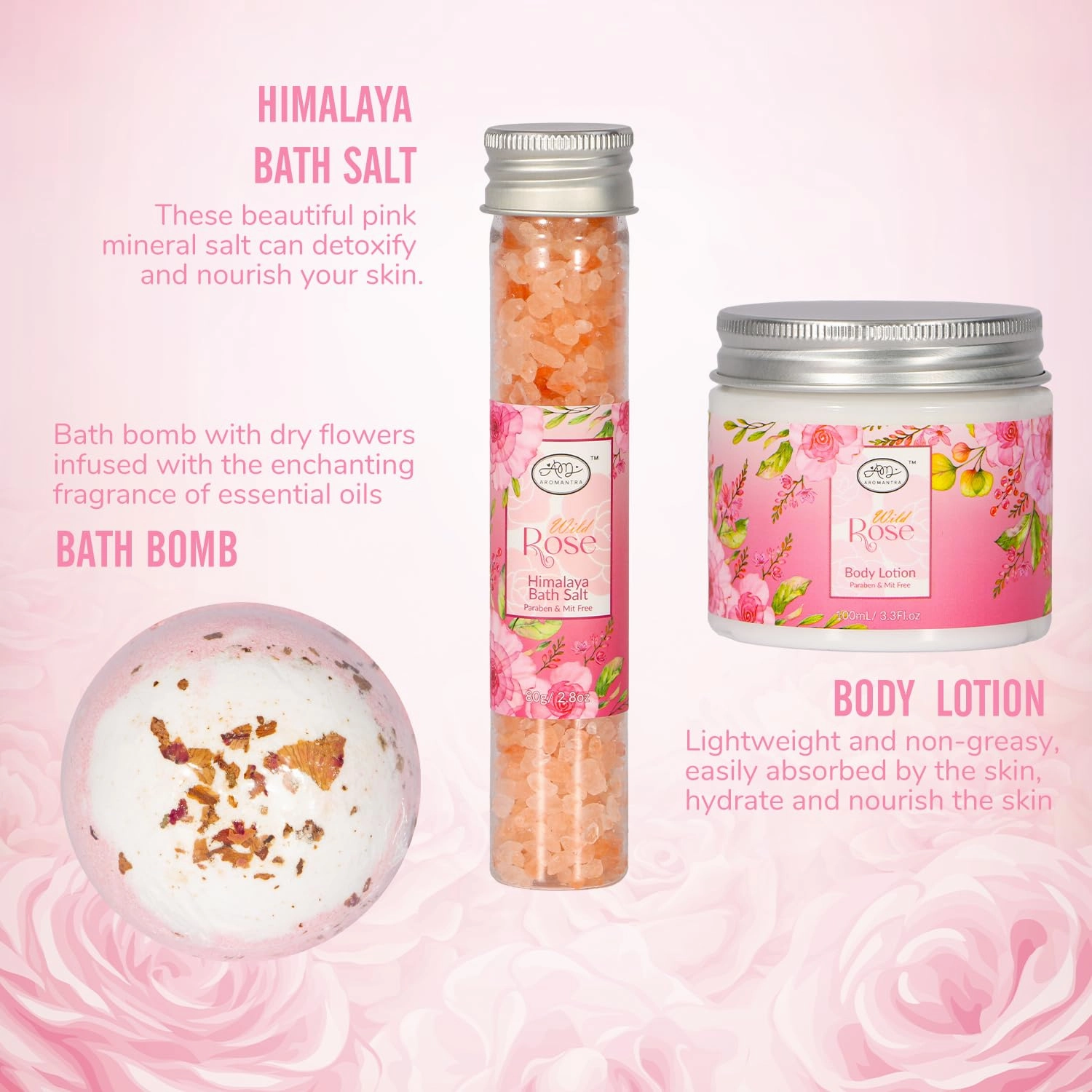 Luxury Spa Gift Set for Women, Whole Body, Bath Set, Bath Gift Set, Rose Scented, 10 Pcs, Self Care, Best Friend, Mom, Sister, Valentine's Day Gift