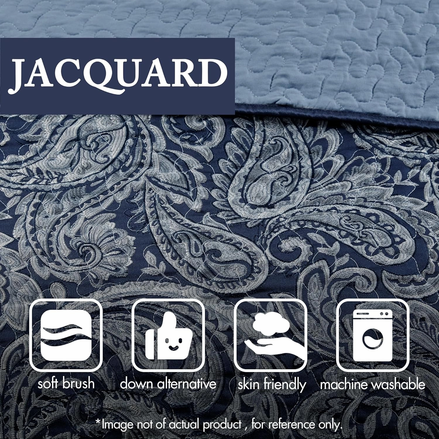 Madison Park Aubrey Reversible Quilted Bedspread Set, Solid Reverse Summer Breathable, Lightweight All Season Bedding Layer, Matching Shams, Bedspread King(120"x118"), Navy 5 Piece