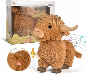 Madzee Booty Shakin Highland Cow - Battery-Powered Dancing Stuffed Plush Animal - Interactive Twerking Toys for Kids - The Funniest Plush Toy Ever