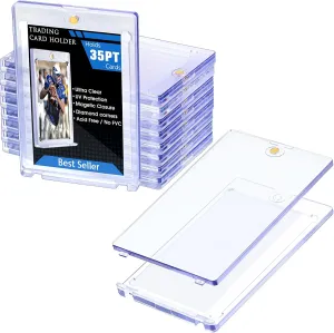 Magnetic Card Holders for Trading Cards, 35 Pt Hard Card Case Card Protectors Fit Compatible with Standard Cards, MTG Cards, Yugioh Cards, Sports Cards, Baseball Cards Toploaders (10)