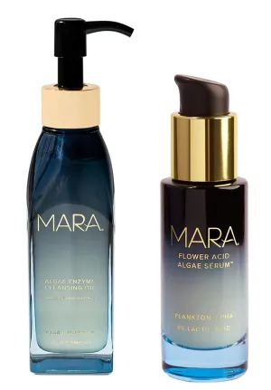 MARA - Algae Enzyme Cleansing Oil   Flower Acid Algae Face Serum VALUE Bundle | Clean, Non-Toxic, Plant-Based Skin Care