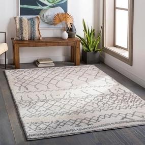 Mark&Day Area Rugs, 5x7 Oostwoud Global Khaki Area Rug, White Grey Carpet for Living Room, Bedroom or Kitchen (5'3" x 7'3")