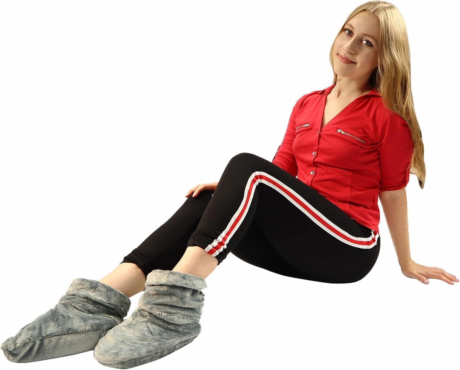 Mars Wellness Heated Microwavable Foot Booties - Microwavable Slippers - Herbal Hot/Cold Deep Penetrating Herbal Aromatherapy Wrap Warmer (Charcoal) - 3 Pack