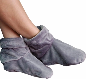 Mars Wellness Heated Microwavable Foot Booties - Microwavable Slippers - Herbal Hot/Cold Deep Penetrating Herbal Aromatherapy Wrap Warmer (Charcoal) - 3 Pack