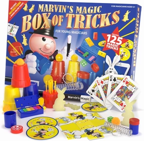Marvin's Magic - 125 Amazing Magic Tricks for Children - Kids Full Set - Kit for Kids Including Wand, Card Tricks   Much More - Suitable for Age 6 