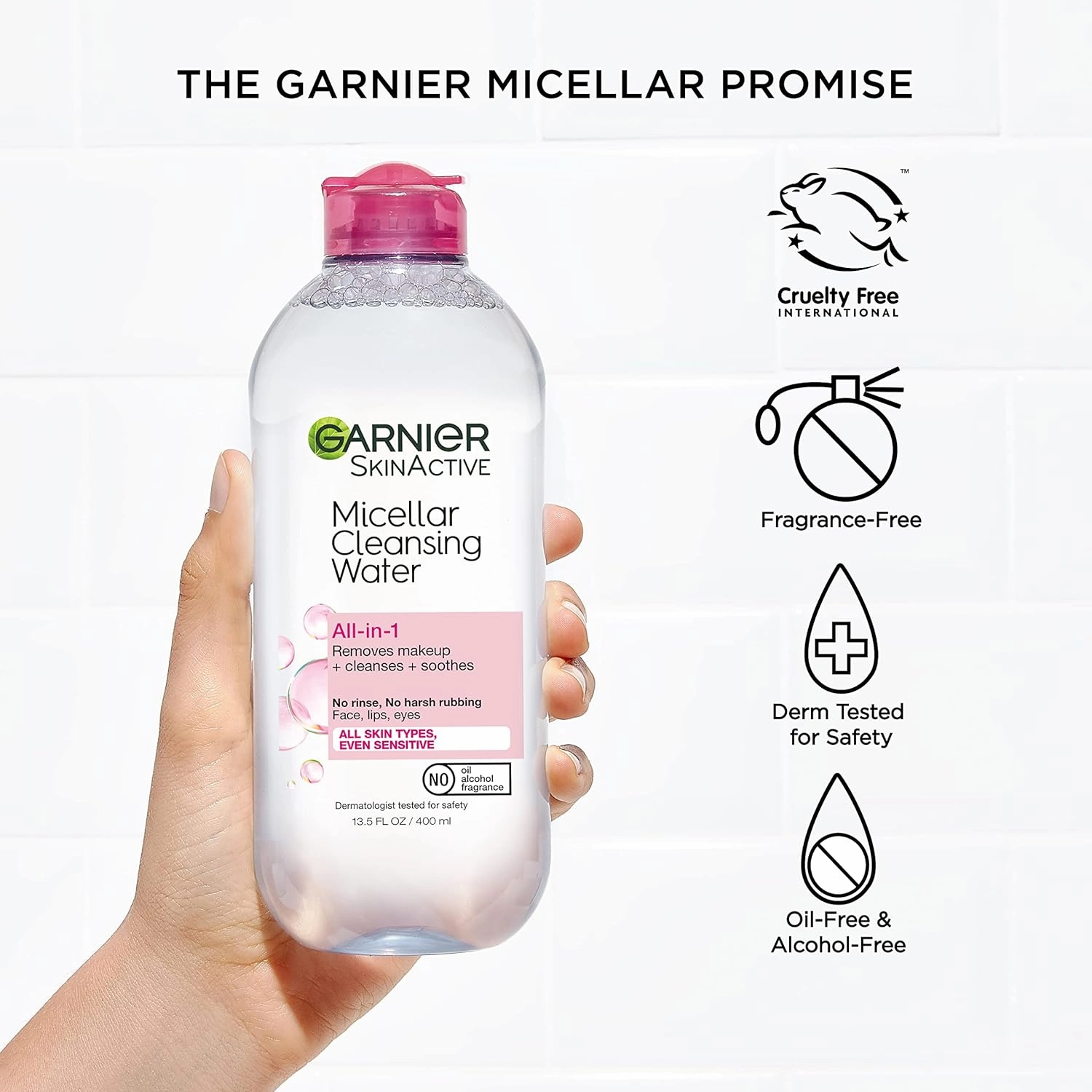 Maybelline The Falsies Lash Lift Washable Mascara   Garnier SkinActive Micellar Water Bundle, Includes 1 Mascara in Very Black and 1 Makeup Remover