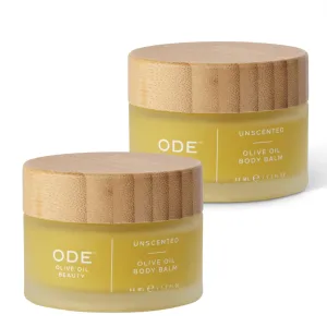 McEvoy Ranch Unscented Olive Oil Body Balm (2-pack) by ODE Olive Oil Beauty, Organic EVOO, California Made, Travel Size, Targeted Relief