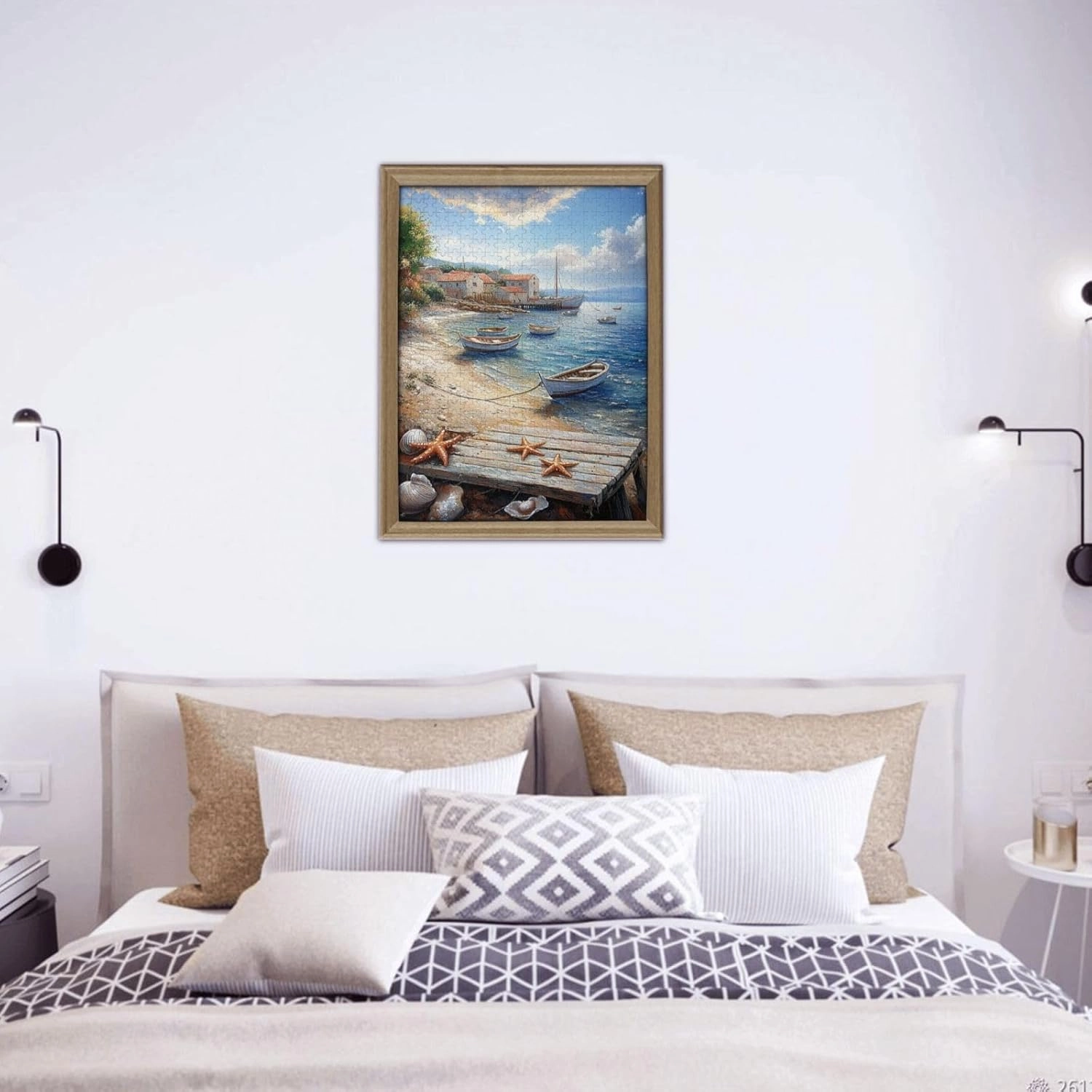 Mediterranean Seaside Fishing Villages, Vibrant Wall Art, Puzzles for Adults 500 Pieces, Brainstorming Games and Party Stress relievers, Forget About The Worries of Life and School