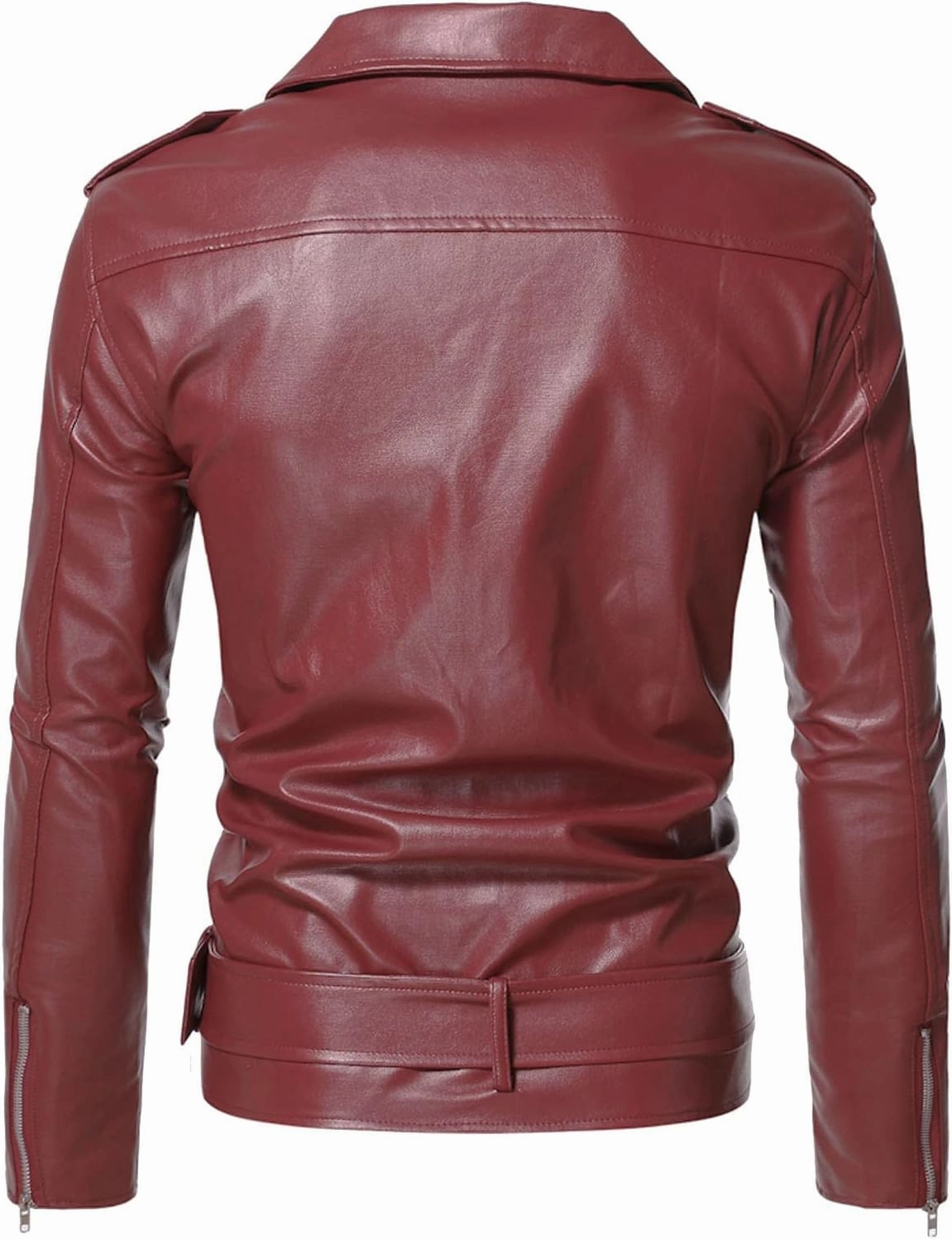 Men's Faux Leather Coat Aviator Bomber Jacket Turndown Collar Outwear Faux-Leather Motorbike Jackets Trucker Coats