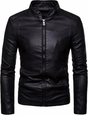 Men's Faux Leather Jacket Aviator Bomber Jackets Mens Fleece Motorcycle Coats Zipper Pocket Autumn Winter Outwear