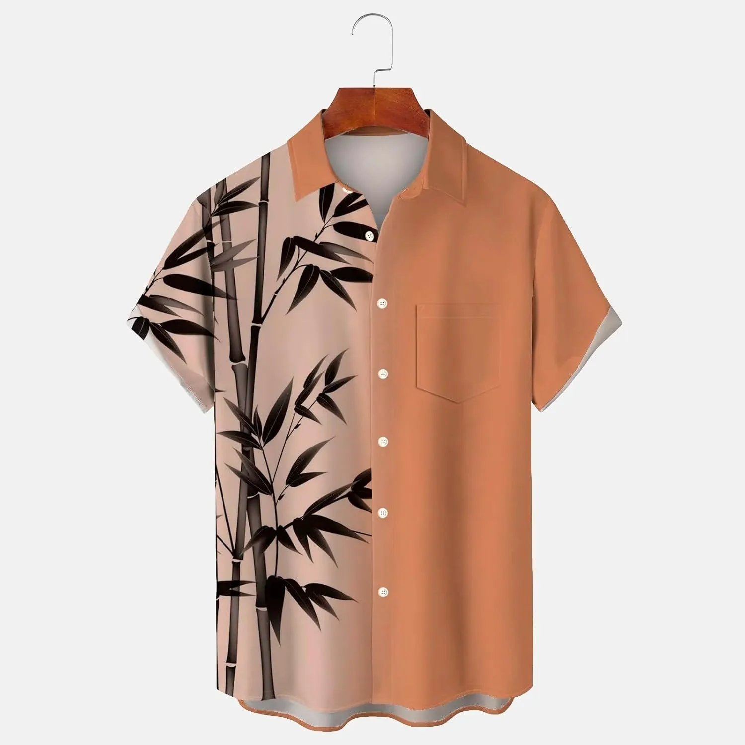 Men's Classic Everyday Soft Beach Flower Shirt and Long Suits Mens Cotton Crew Neck T-Shirt Henley