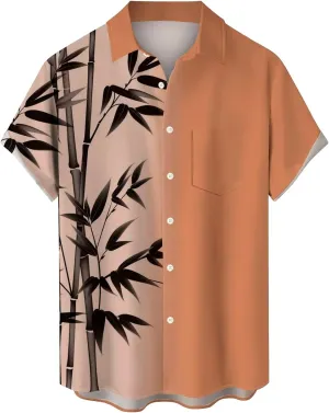 Men's Classic Everyday Soft Beach Flower Shirt and Long Suits Mens Cotton Crew Neck T-Shirt Henley