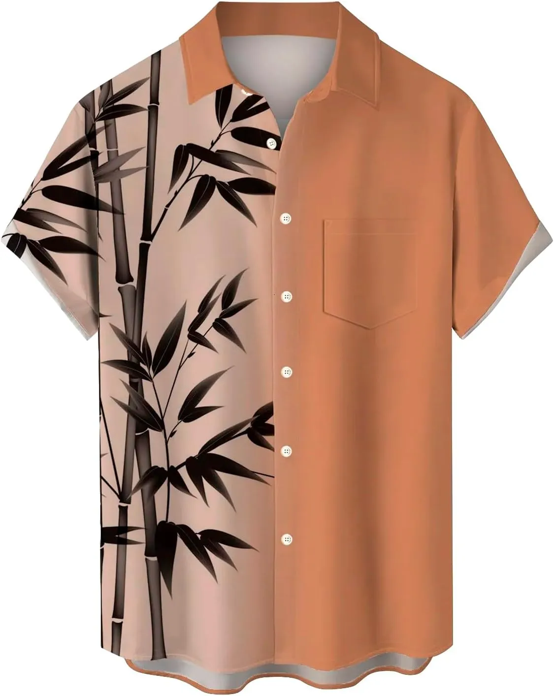 Men's Classic Everyday Soft Beach Flower Shirt and Long Suits Mens Cotton Crew Neck T-Shirt Henley