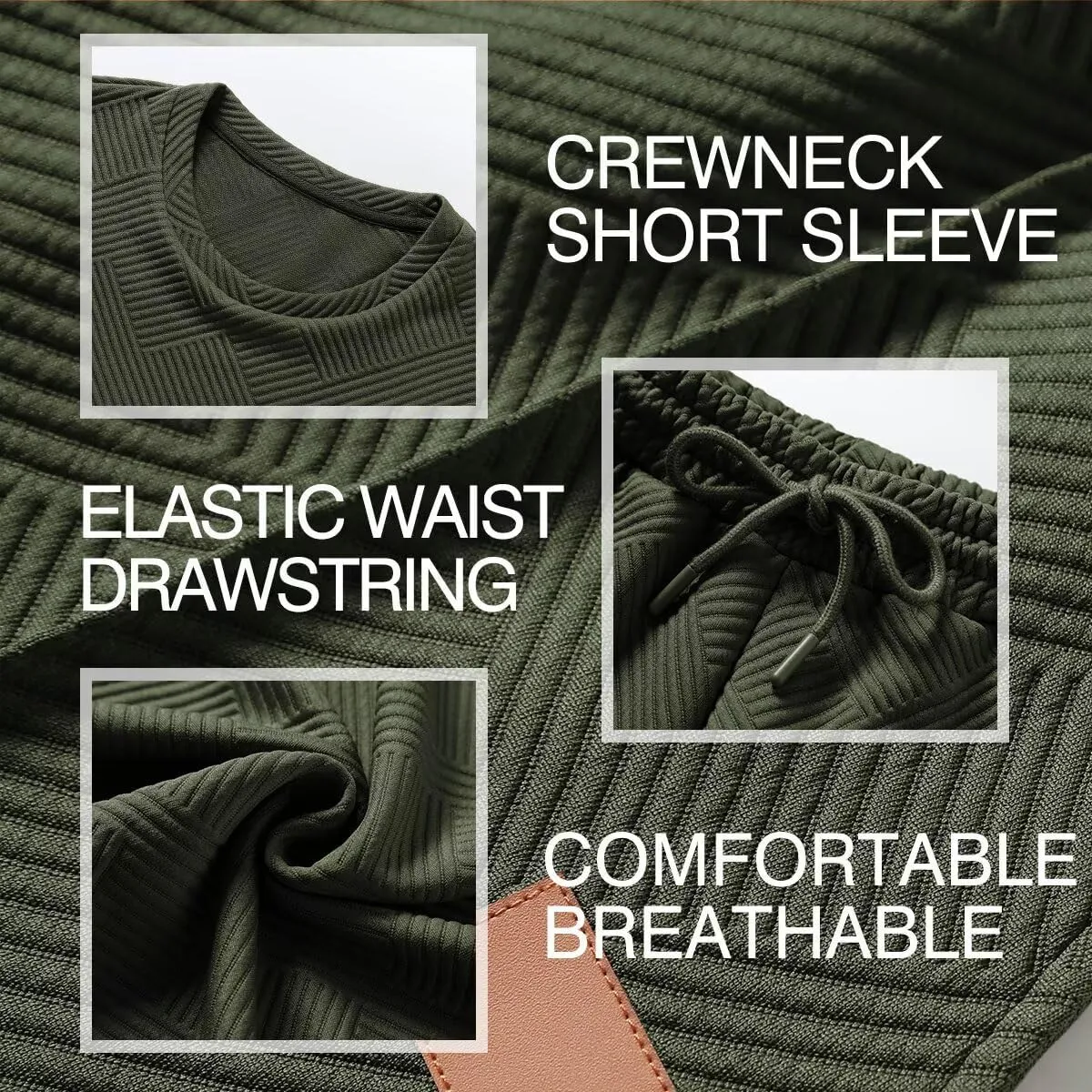 Mens Short Sets 2 Piece Outfits Summer Casual T Shirts and Shorts Tracksuit Sets with Pockets