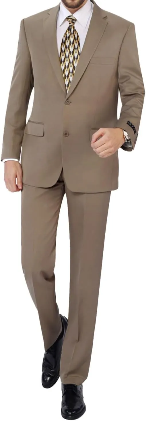Men's Suit 2 Piece Classic Fit Suits 2 Buttons Notch Lapel Solid Single Breasted Jacket Blazer and Pants Set