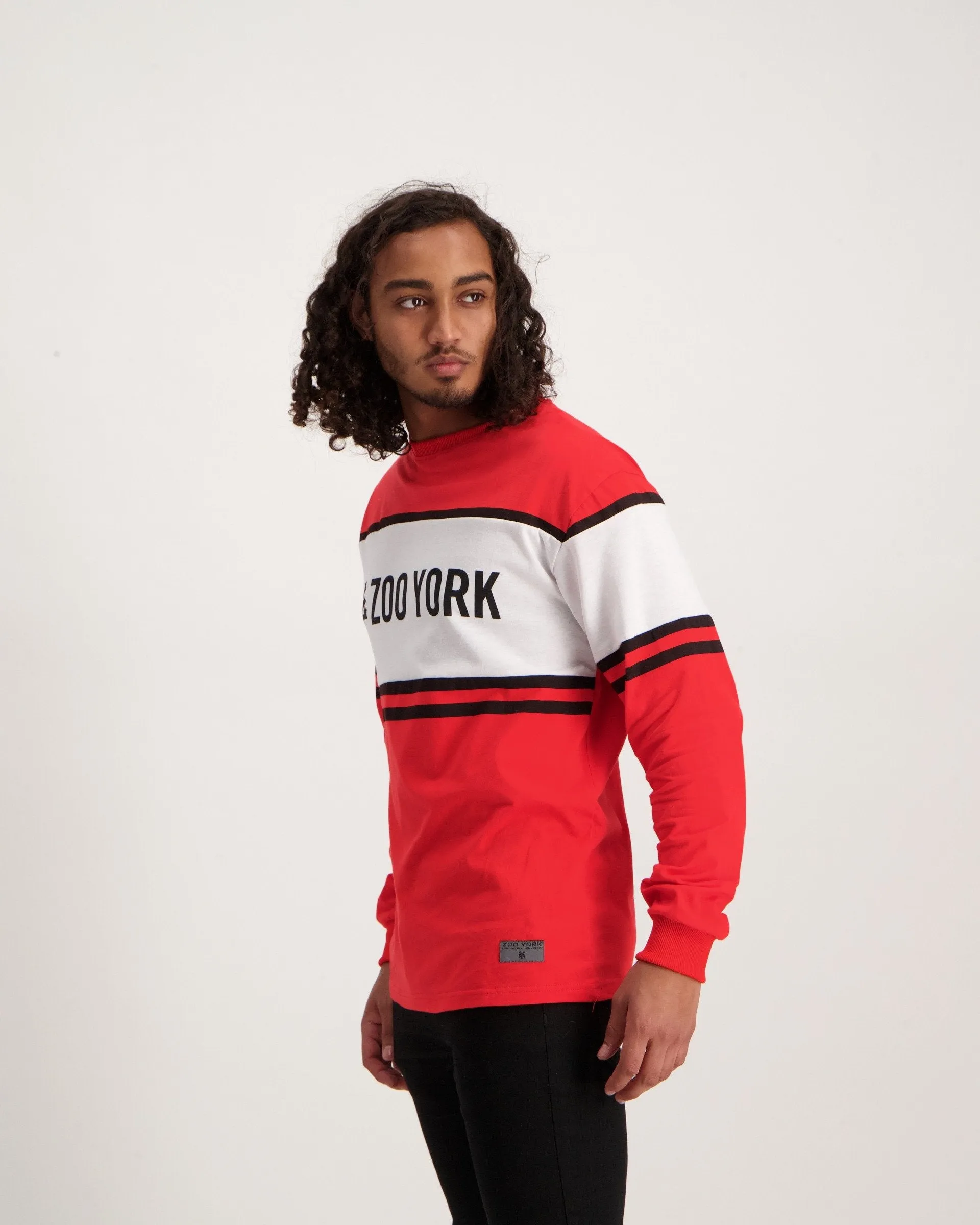 Men's Zoo York Cut And Sew Long Sleeve T-Shirt Red