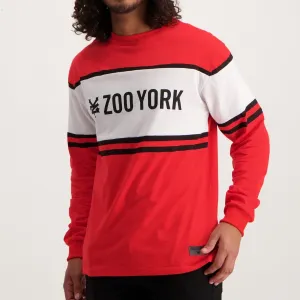 Men's Zoo York Cut And Sew Long Sleeve T-Shirt Red