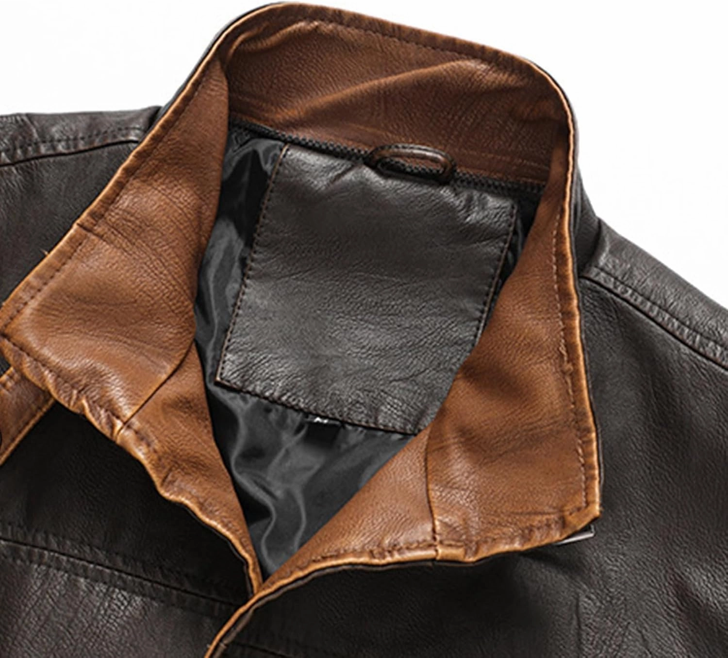 Mens Faux Leather Vest Jacket Plush Lined Jackets Vintage Winter Warm Waistcoat Lapel Collar Fleece Aviator Bomber Coat