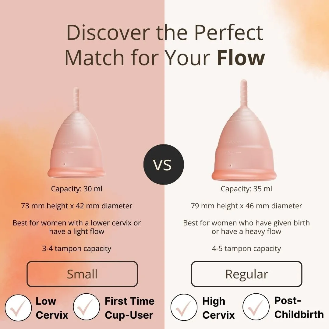 Menstrual Cup   Applicator - Reusable Menstrual Cup - Tampon, Pad, and Disc Alternative - Best Period Cup - Reusable - Wear for 12 Hours - Includes Carrying Pouch & Applicator