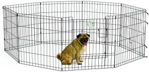 MidWest Homes for Pets Exercise Pen for Pets with Full Max Lock Door, 24-Inch, Black