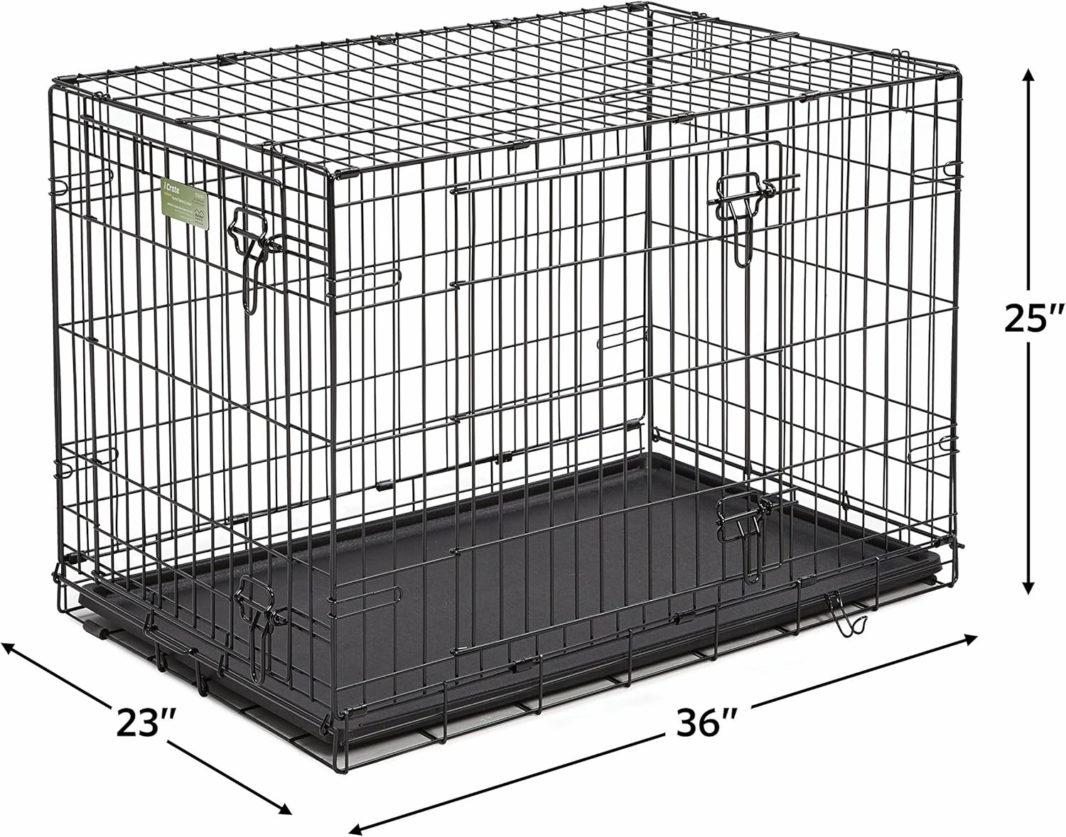 Midwest Homes for Pets 2 Door iCrate Pet Bed, Cover & 2 Bowls, 36" Kit/Medium/Large Dog Breed