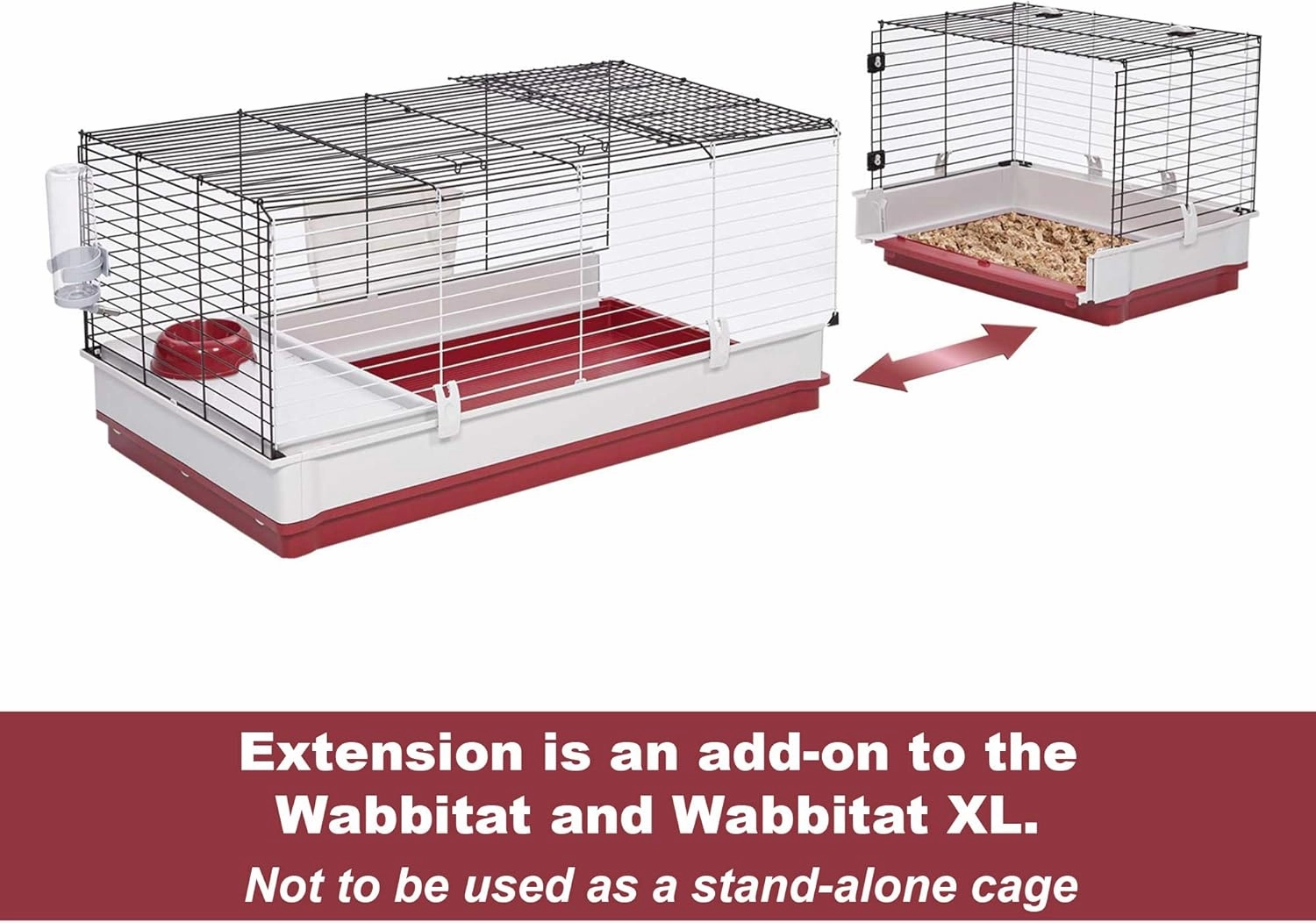 MidWest Homes for Pets Rabbit Cage Wire Extension | Extension Fits Midwest Models 158 & 158XL, 158WEX, Maroon/White (Wire Extension Only)