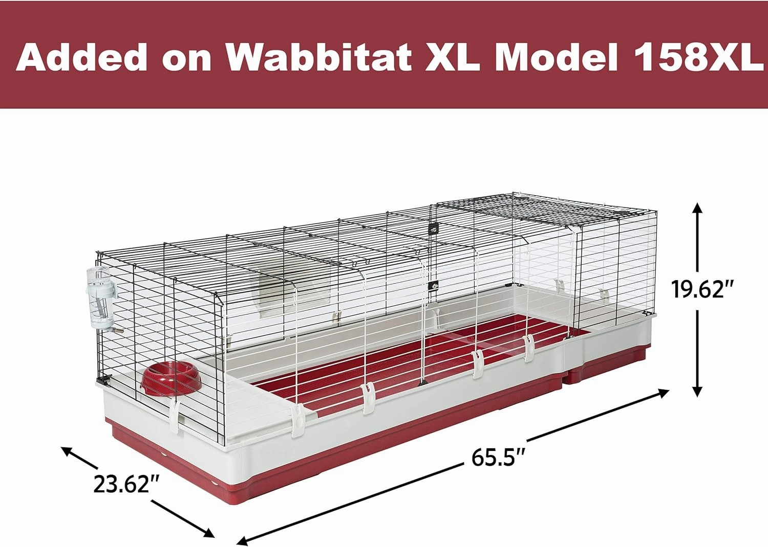 MidWest Homes for Pets Rabbit Cage Wire Extension | Extension Fits Midwest Models 158 & 158XL, 158WEX, Maroon/White (Wire Extension Only)