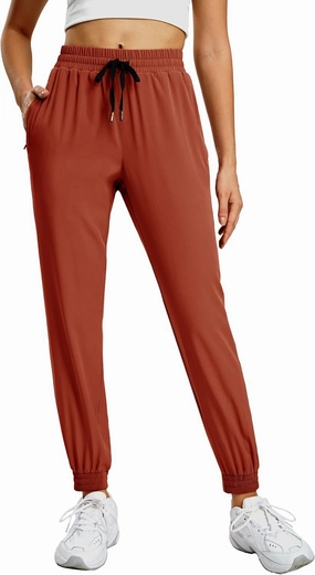 MIER Women's Lightweight Jogger Pants with Zipper Pockets Running Athletic Hiking Travel Drawstring Pants, Quick Dry