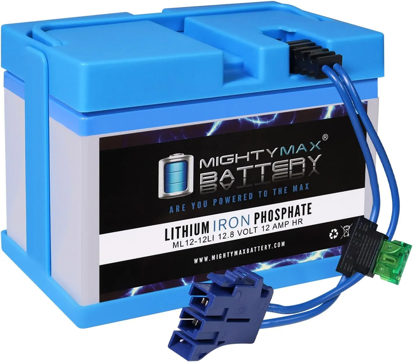 Mighty Max Battery Drop in Replacement for 12 Volt Lithium Iron Phosphate (LiFePO4) Peg Perego 12 AH Ride On Toy Battery kit and Harness