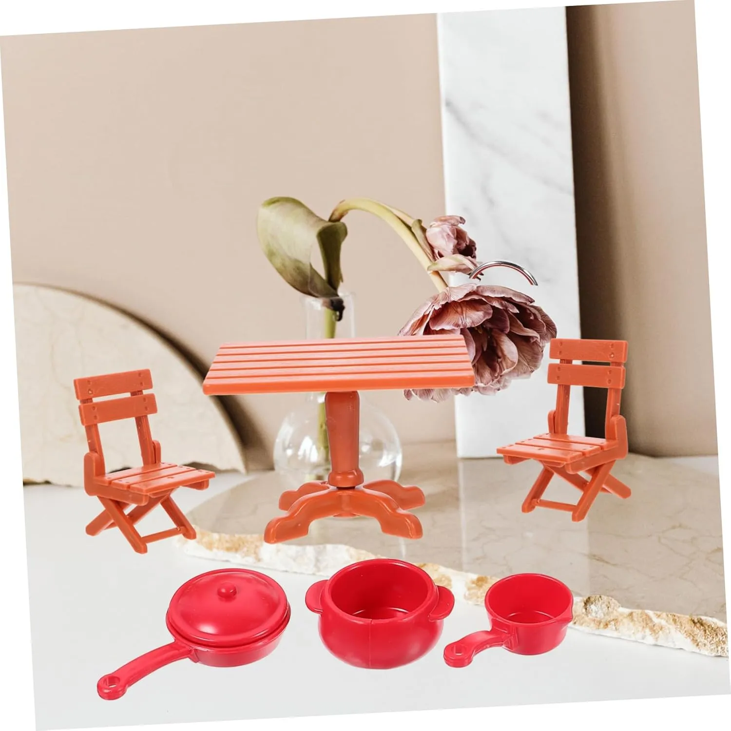 Milisten 5 Sets Realistic Mini Kitchen Utensils for Doll House Miniature Furniture Set Mini House Accessories Gas Stove