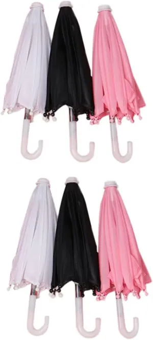 Mini Doll House Decor 6 Pack Toy Umbrellas Perfect for Doll Costumes Easy to Assemble